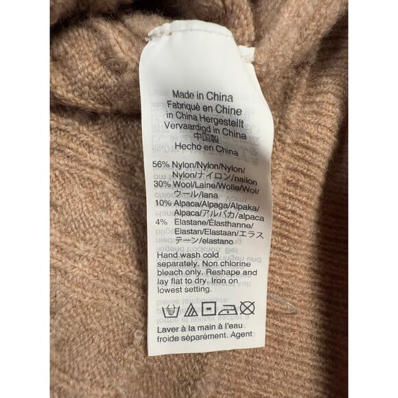 J.Crew Brown Wool Alpaca Cable Knit Ruffle Turtleneck Sweater Women’s Small - Picture 10 of 10